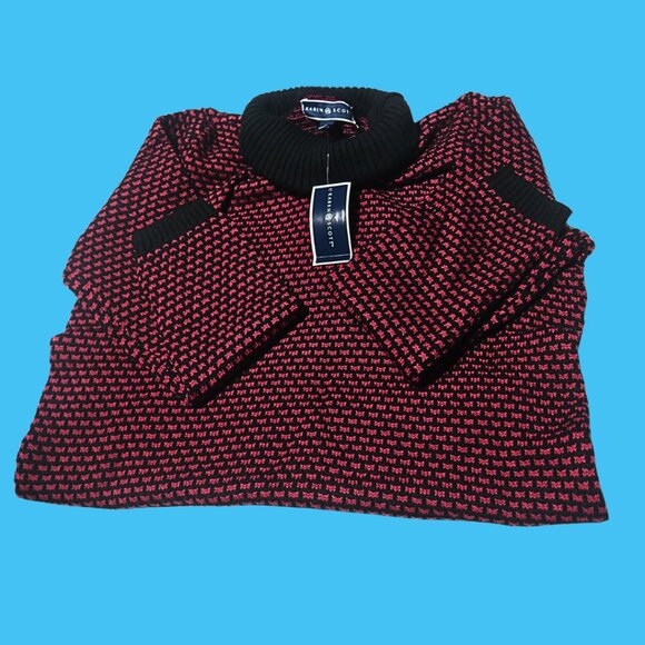 Karen Scott Turtle Neck Sweater sz L – Winter Red Jersey Knit, New with Tags - Picture 3 of 4